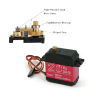 20KG digital servo solid brass gears and dual bearings feature