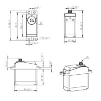 25KG digital servo dimension drawing 40x20x46mm with M3 mounting